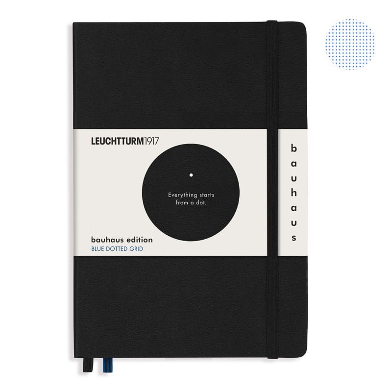 Notatnik Leuchtturm1917 Bauhaus w kropki A5 twarda okładka - Czarny