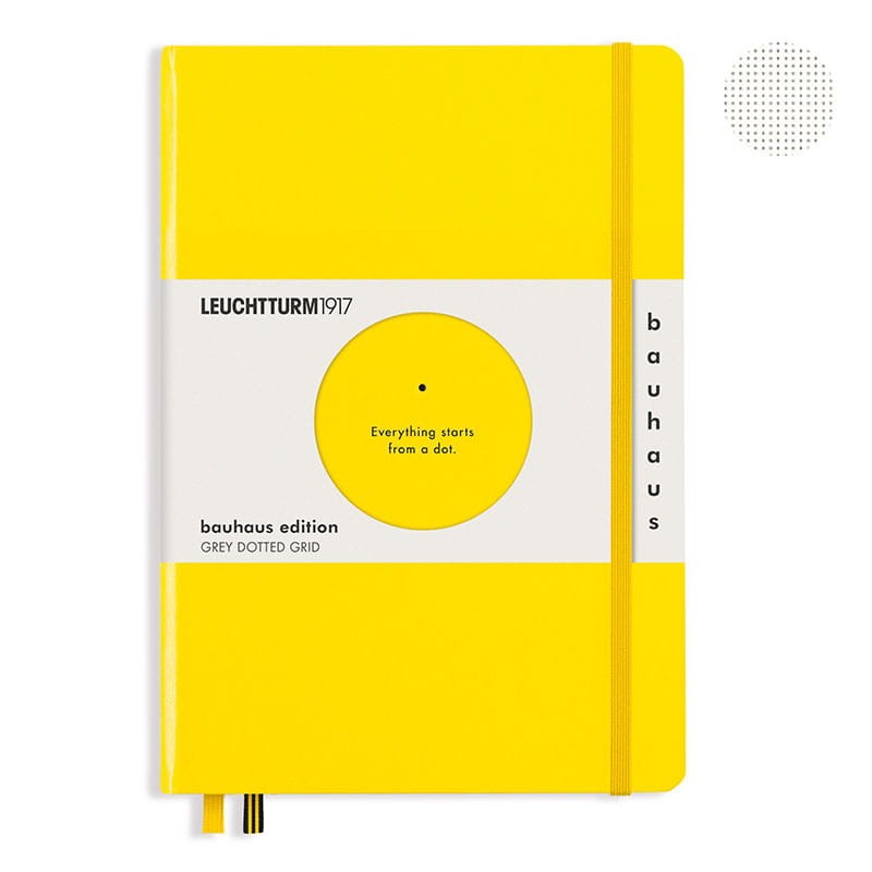 Notatnik Leuchtturm1917 Bauhaus w kropki A5 twarda okładka - Cytrynowy