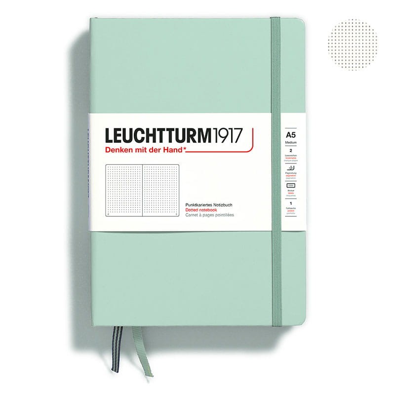 Notatnik Leuchtturm1917 w kropki A5 twarda okładka - Mint Green