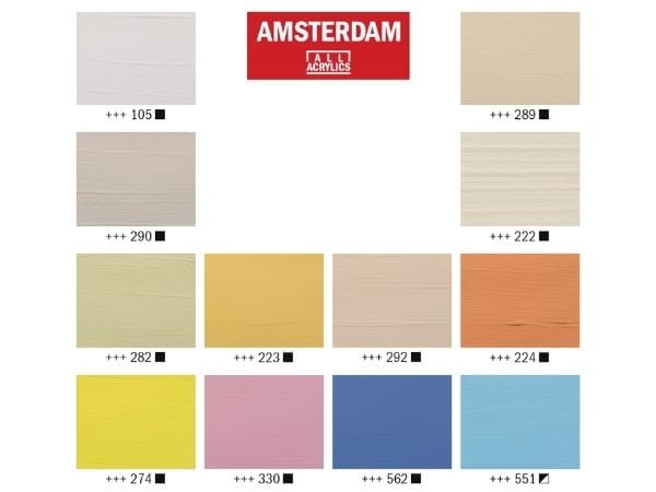 Zestaw farb akrylowych Amsterdam Pastel Talens 12x20 ml