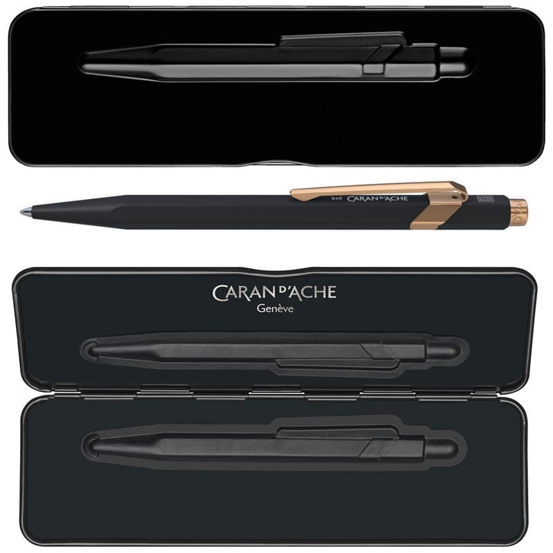 Długopis 849 GT Caran d'Ache Czarny mat różowe złoto  CD849-000/1