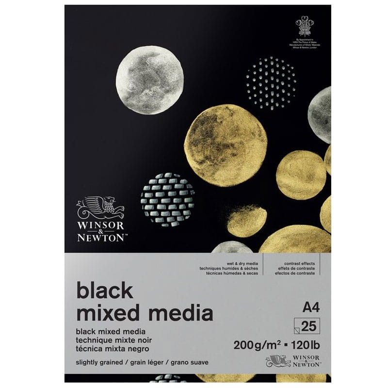 Blok Mixed Media Winsor & Newton czarny - A4, 250 g, 25 ark.