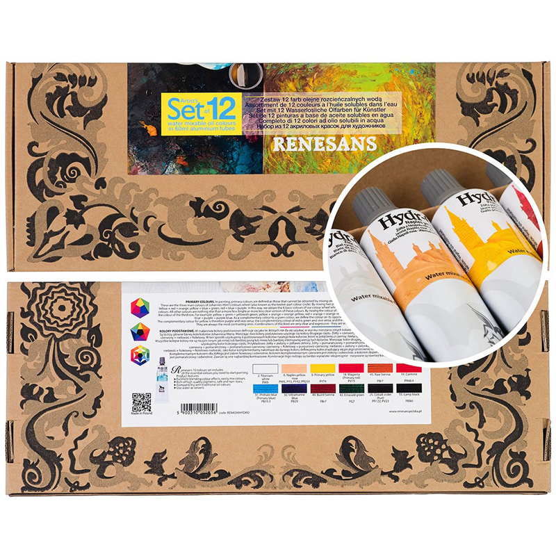 Zestaw Farb Olejnych Wodorozcieńczalnych Renesans 12x60 ml