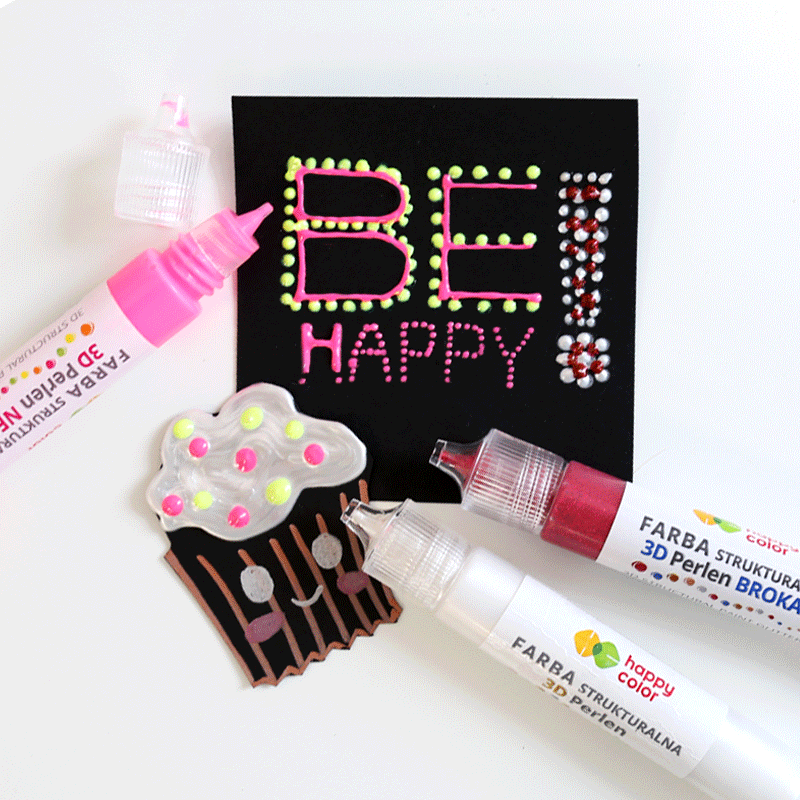Farba strukturalna 3D Perlen Happy Color 32 ml - 301 brokat niebieski