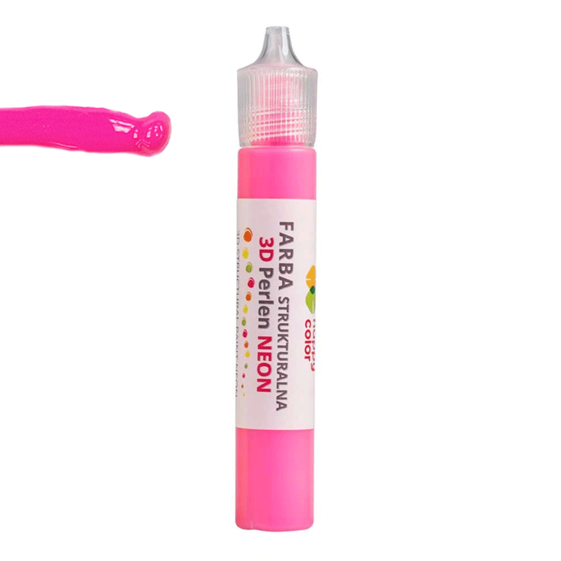 Farba strukturalna 3D Perlen Happy Color 32 ml - 221 neon różowy