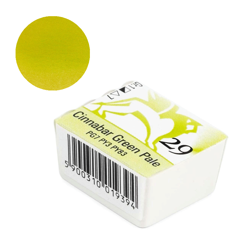 Farba akwarelowa Renesans kostka - 29 Zieleń cynobrowa jasna