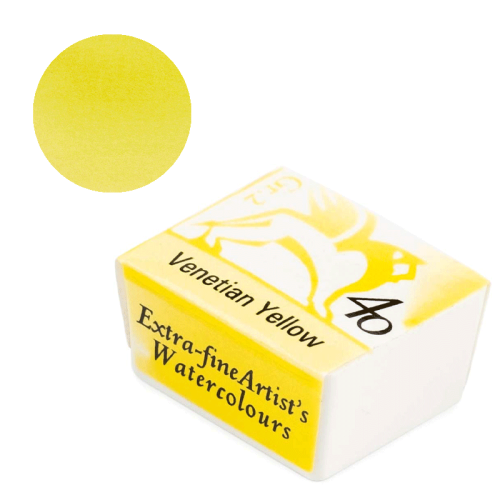 Farba akwarelowa Renesans półkostka - 40 Żółta z Wenecji