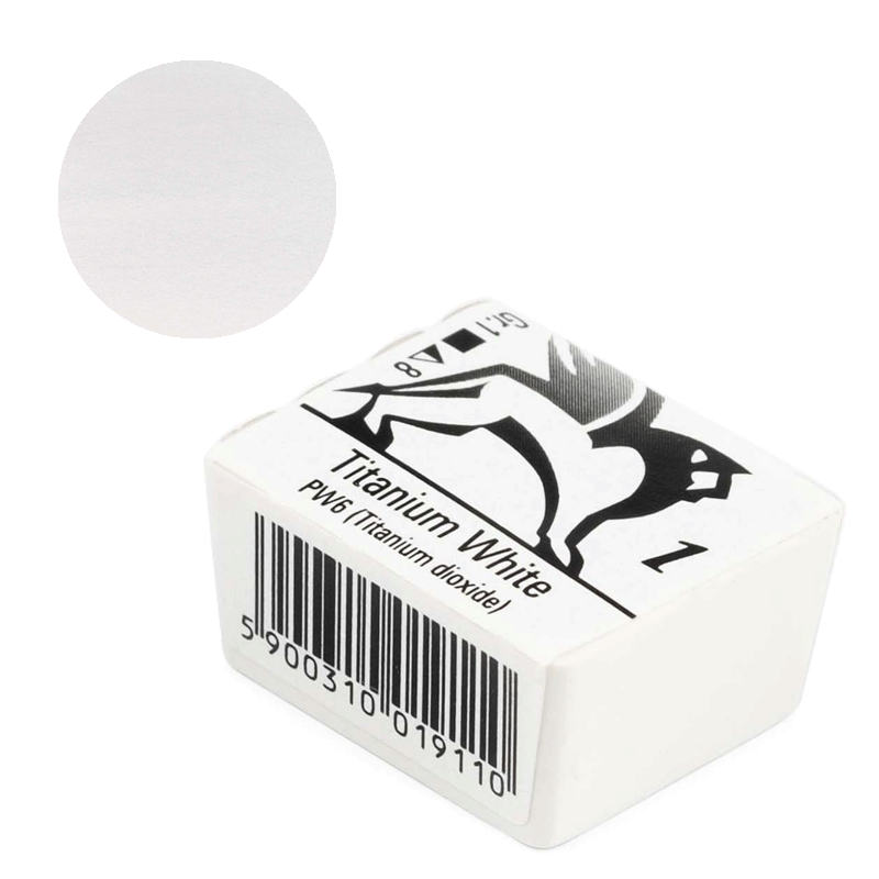 Farba akwarelowa Renesans kostka - 01 Biel tytanowa