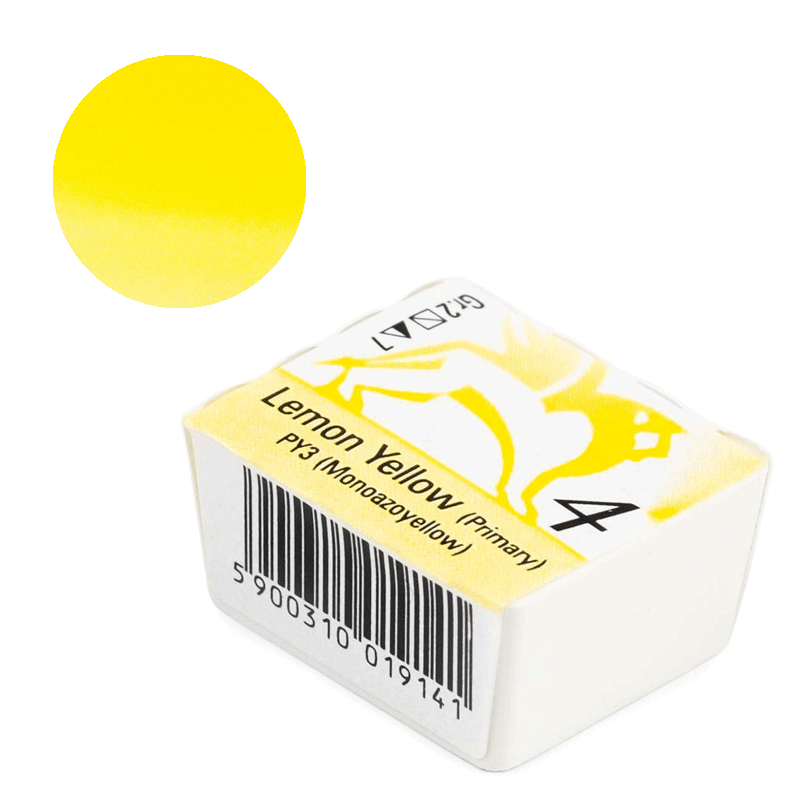 Farba akwarelowa Renesans kostka - 04 Żółta cytrynowa