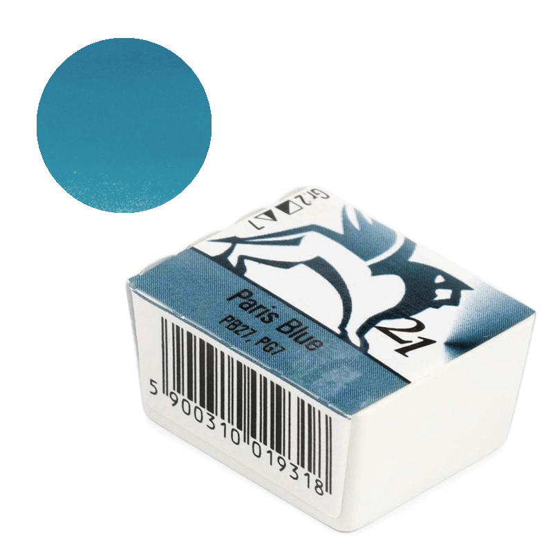 Farba akwarelowa Renesans kostka - 21 Błękit paryski