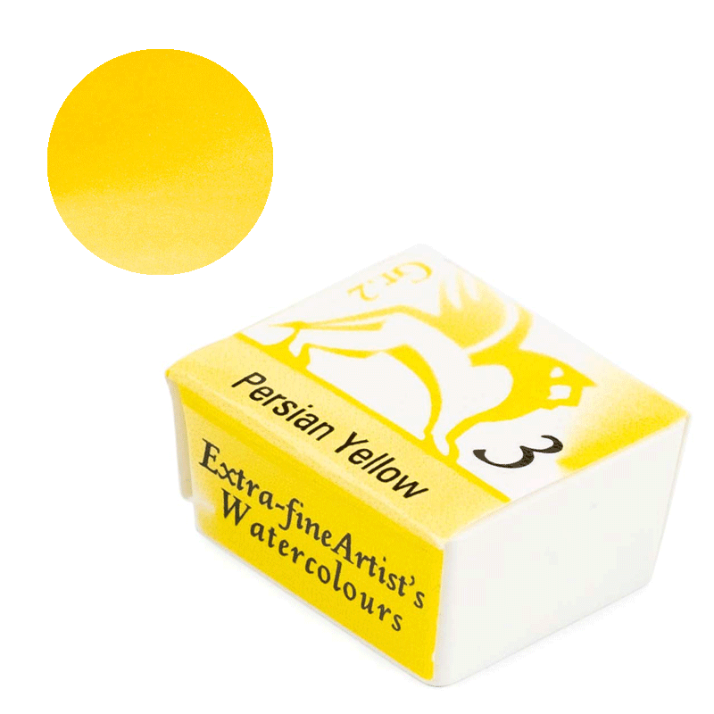 Farba akwarelowa Renesans kostka - 03 Żółta perska