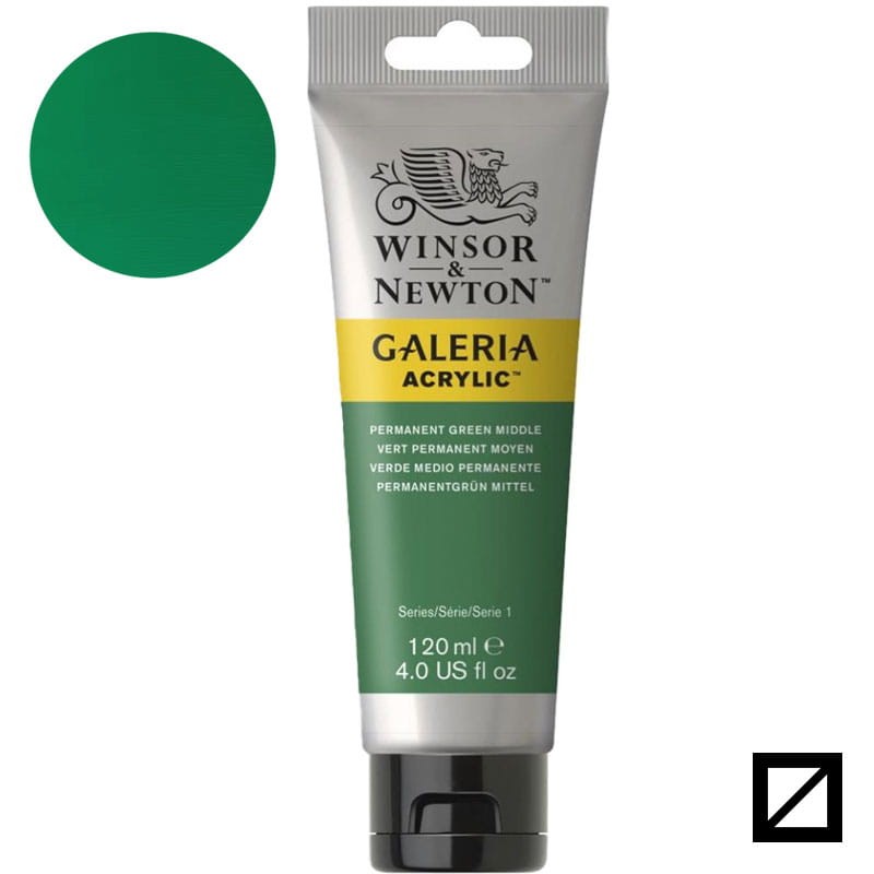 Farba akrylowa Galeria Winsor & Newton 120 ml - 484 Permanent Green Medium 01
