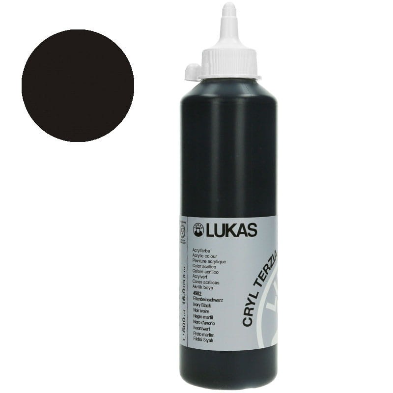 Farba akrylowa Cryl Terzia Lukas 500ml - Ivory black