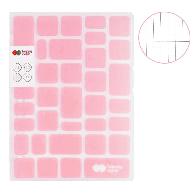 Kołobrulion Happy Color Trendy 80 g A5 80 ark. różowy kratka