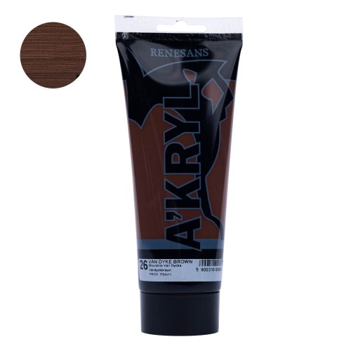 Farba akrylowa Renesans A'kryl 200 ml - 26 Brunatna Van Dycka