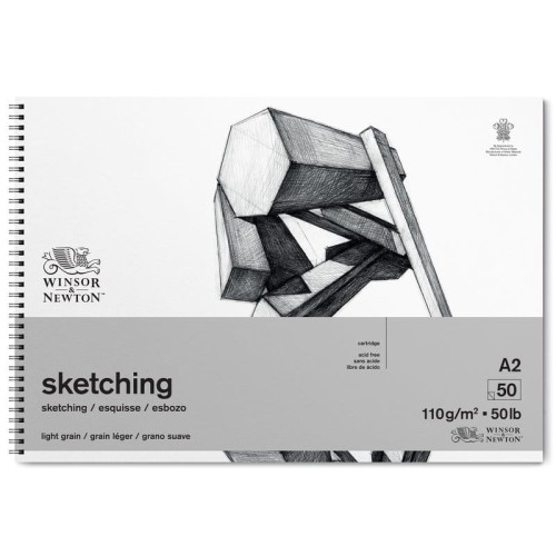 Blok na spirali Winsor & Newton Sketching - A2, 110 g, 50 ark.