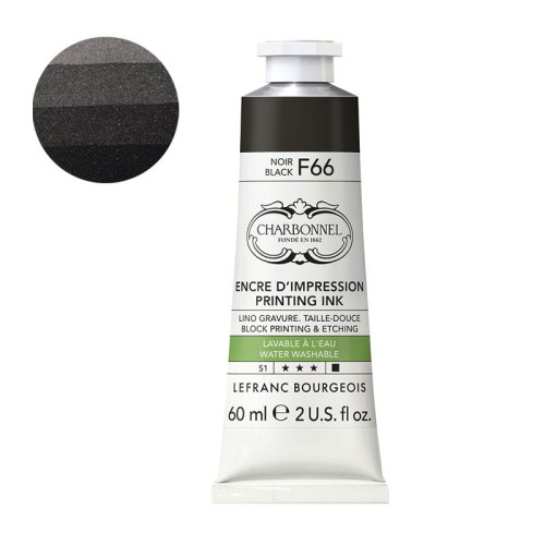 Farba graficzna zmywalna wodą Charbonnel 60 ml S1 - Black F66