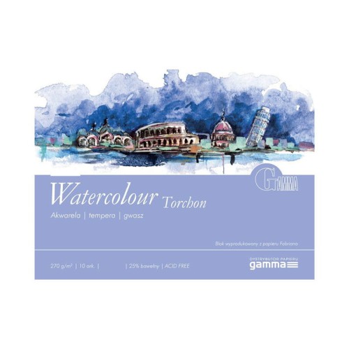 Blok do akwareli Gamma Fabriano 270g, 12,5x18 cm - Torchon