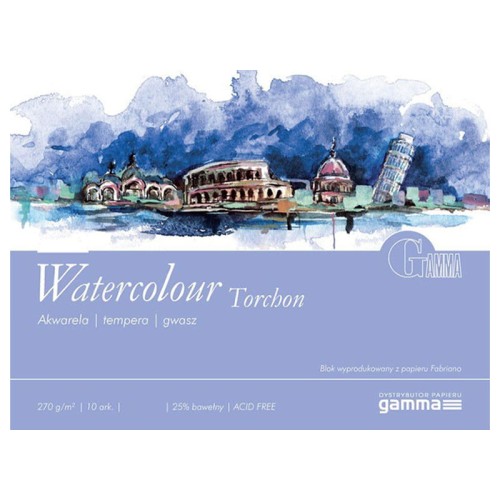 Blok do akwareli Gamma Fabriano Torchon - 24 x 32 cm, 270 g, 10 ark.