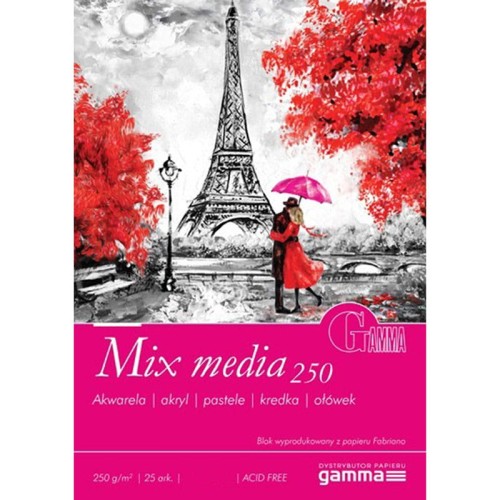 Blok mix media Gamma Fabriano - A3, 250 g, 25 ark.