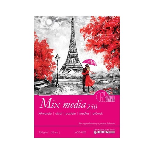 Blok mix media Gamma Fabriano - A5, 250 g, 25 ark.
