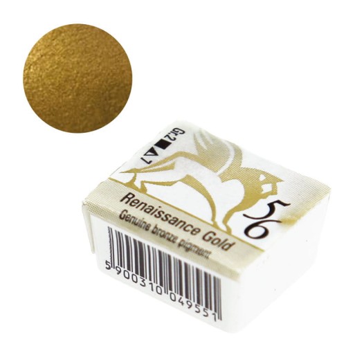 Farba akwarelowa Renesans półkostka - 56 Złoto