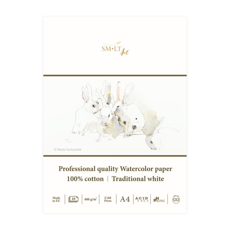 Blok do akwareli SMLT Professional Art Watercolor - A4, 400g, 10 ark., 100% bawełny 01