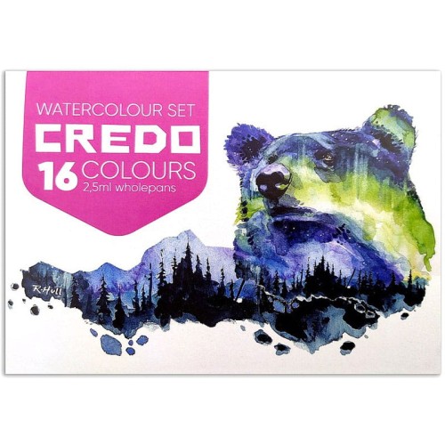Zestaw farb akwarelowych Credo 16 kolorów