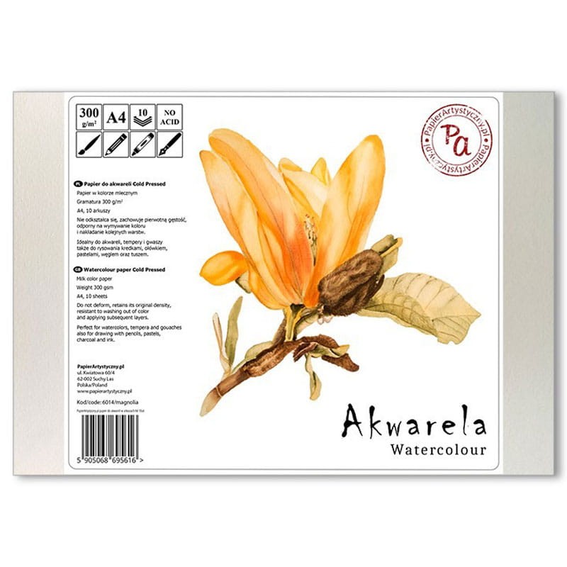 Papier do akwareli Magnolia Cold Pressed - A4, 300g 10 ark.