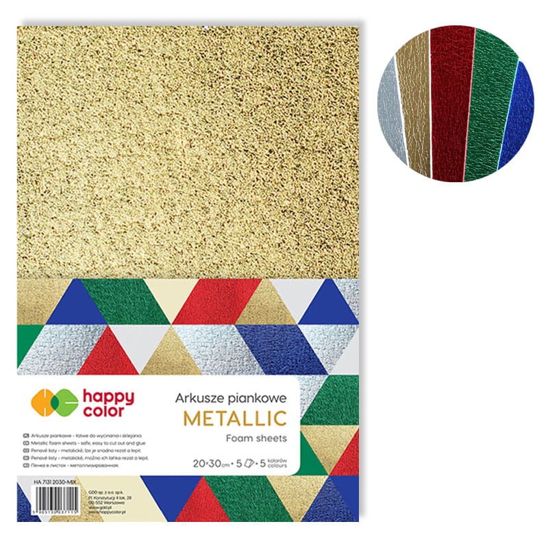 Arkusze piankowe Happy Color 20x30 cm - METALLIC