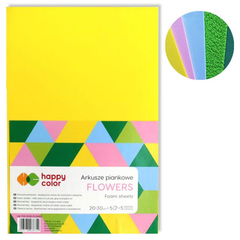Arkusze piankowe Happy Color 20x30 cm - FLOWERS