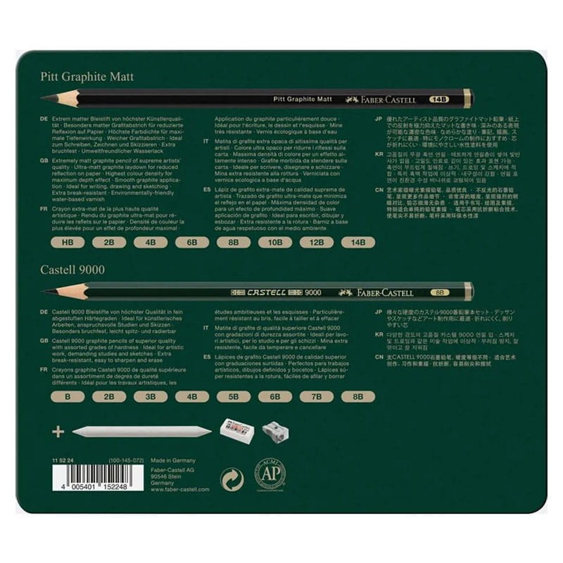 Zestaw-ołówków-Faber-Castell-Pitt-Graphite-Matt-9000-16 szt-akcesoria-04