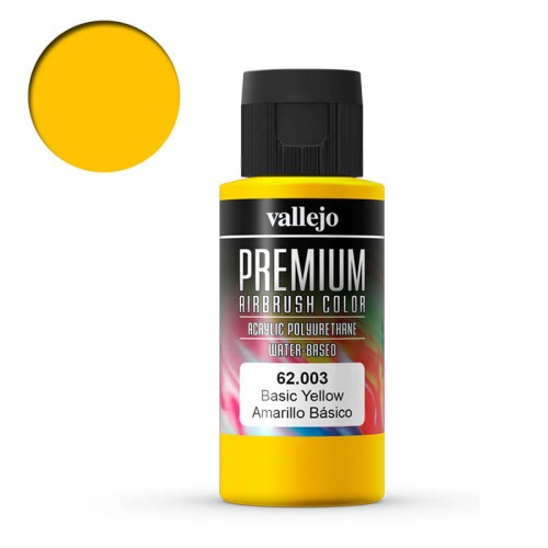 Farba akrylowa do aerografu Vallejo Premium 60 ml - 003 Żółty Podstawowy