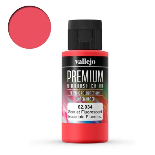 Farba akrylowa do aerografu Vallejo Premium 60 ml - 034 Szkarłat Fluo