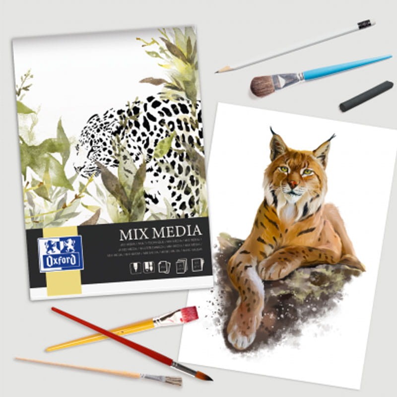 Blok Mix Media Oxford - A4, 225 g, 25 ark.