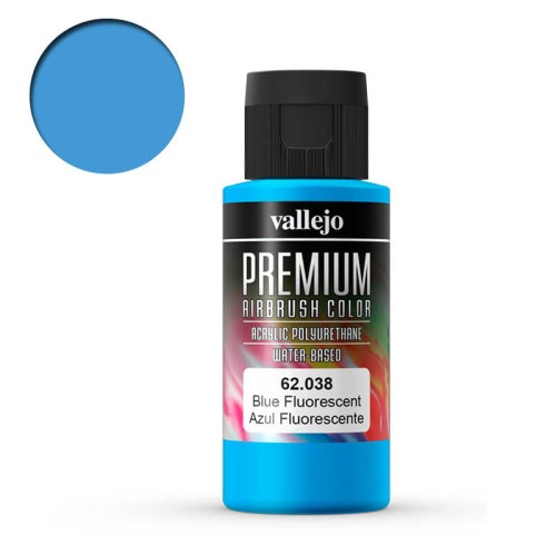Farba akrylowa do aerografu Vallejo Premium 60 ml - 038 Błękit Fluo