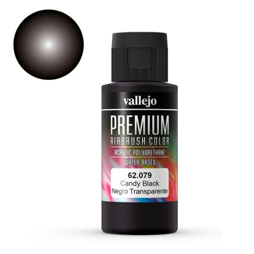 Farba akrylowa do aerografu Vallejo Premium 60 ml - 079 Czerń cukierkowa