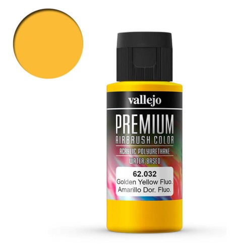 Farba akrylowa do aerografu Vallejo Premium 60 ml - 032 Żółty Złoty Fluo