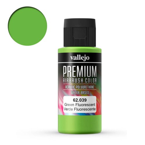Farba akrylowa do aerografu Vallejo Premium 60 ml - 039 Zieleń Fluo