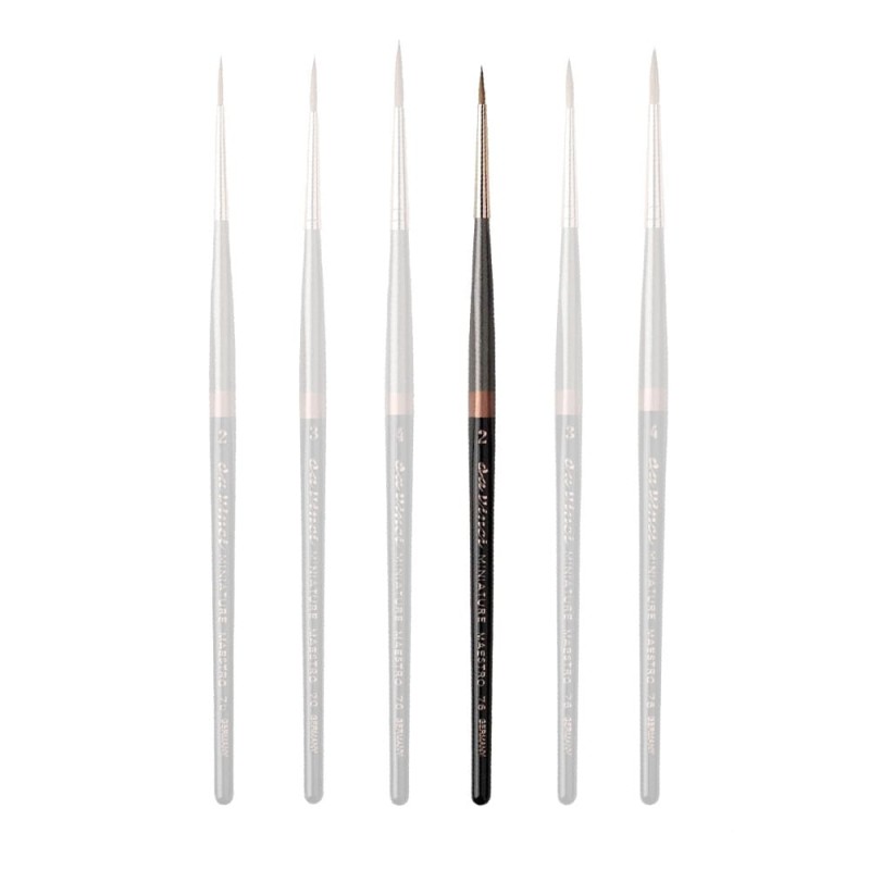 Pędzel naturalny da Vinci Miniature - Maestro 76 Kolinsky Red Sable - 2 - short & pointed 02