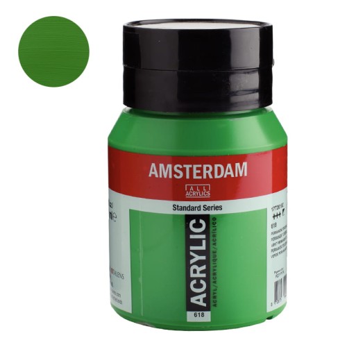 Farba akrylowa Amsterdam Acrylic 500 ml - 618 Permanent Green Light
