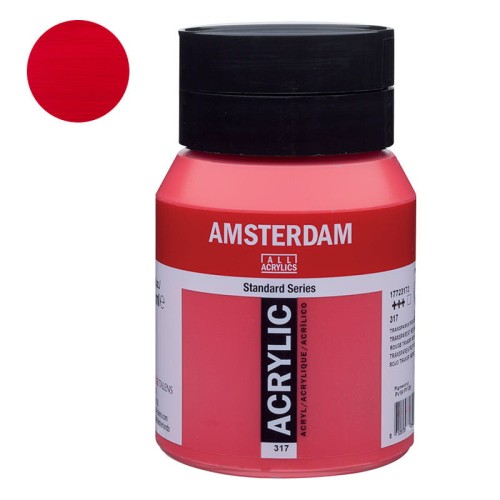 Farba akrylowa Amsterdam Acrylic 500 ml - 317 Transparent Red Medium
