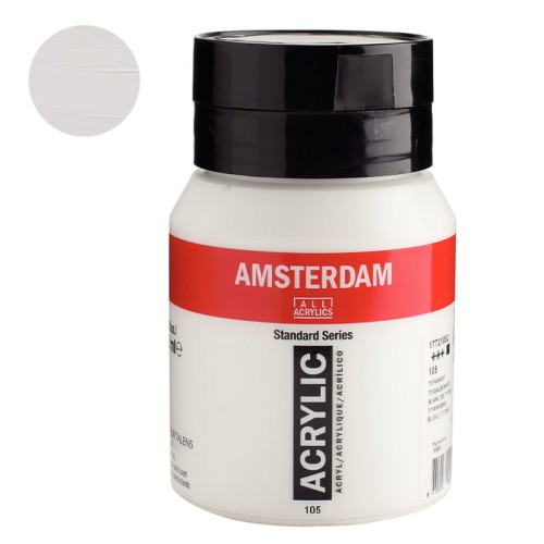 Farba akrylowa Amsterdam Acrylic 500 ml - 105 Titanium White