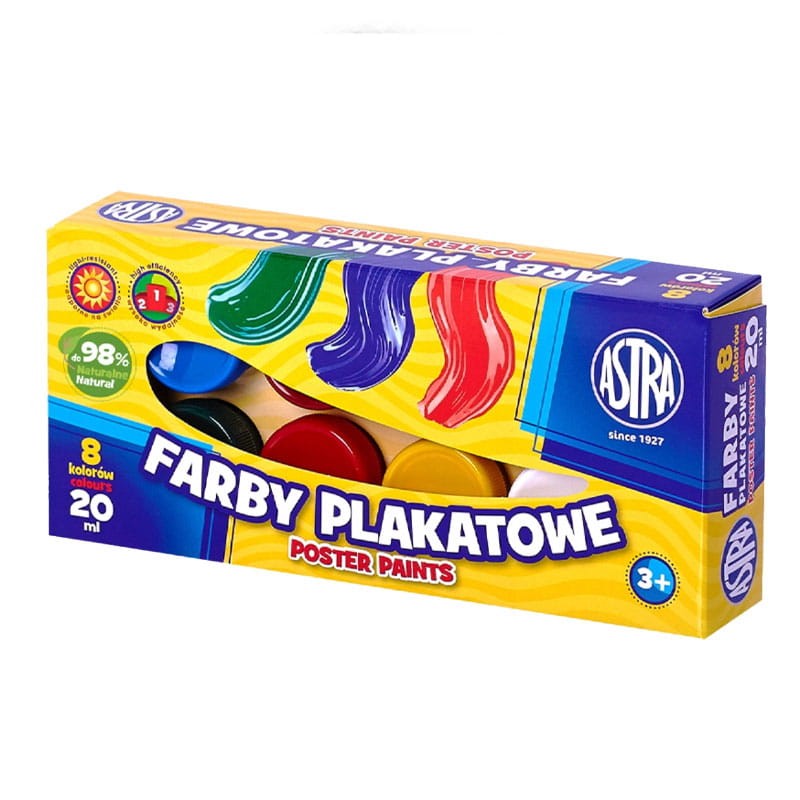 Zestaw farb plakatowych Astra 8 x 20 ml 01