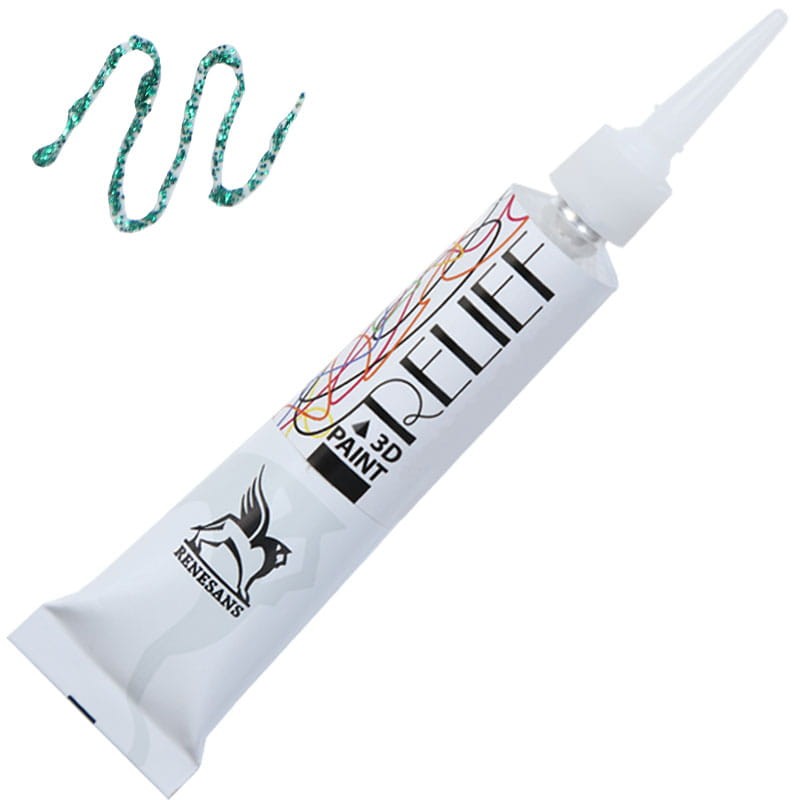 Konturówka brokatowa Renesans Relief Deco' 20 ml - 143 Zieleń szmaragdowa