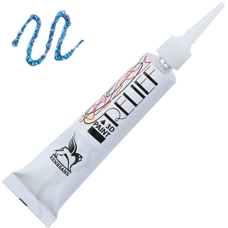 Konturówka brokatowa Renesans Relief Deco' 20 ml - 144 Błękit nieba