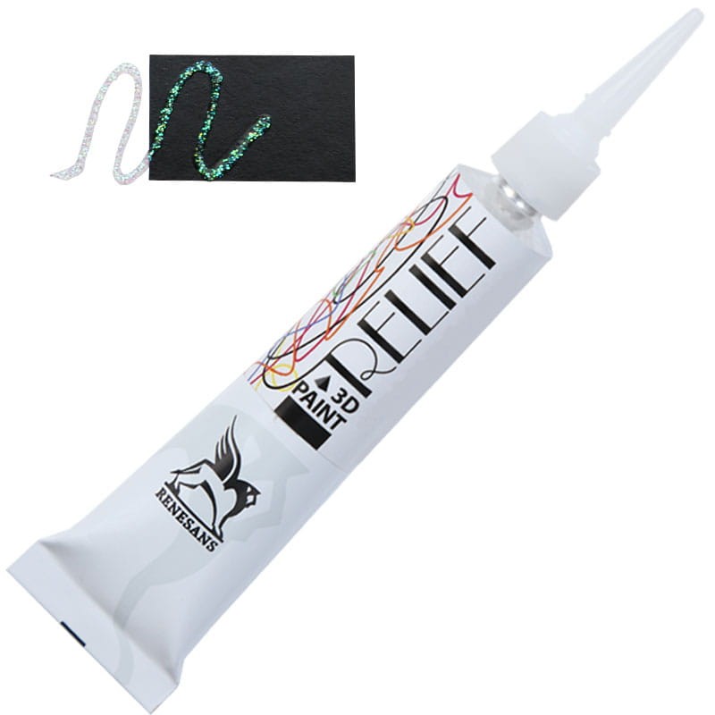 Konturówka brokatowa Renesans Relief Deco' 20 ml - 145 Różowo-zielono-perłowy