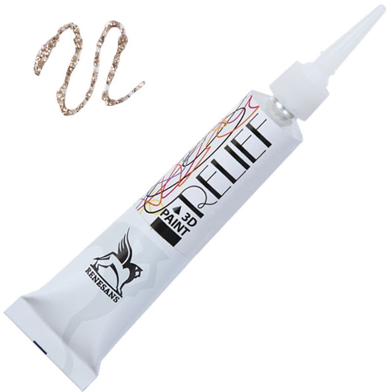Konturówka brokatowa Renesans Relief Deco' 20 ml - 215 Złoto piaskowe