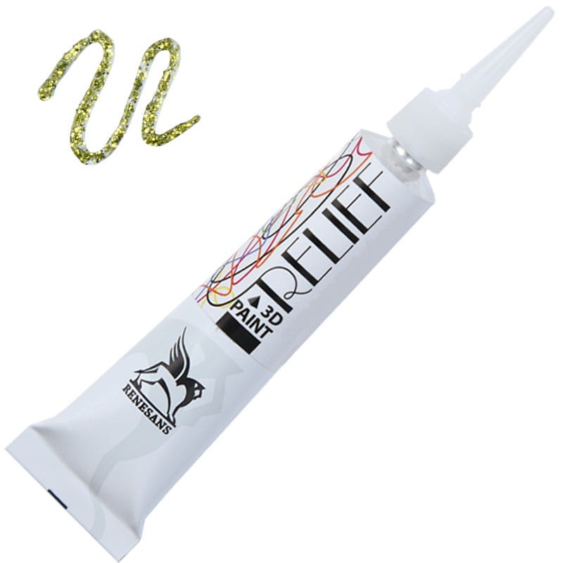 Konturówka brokatowa Renesans Relief Deco' 20 ml - 216 Zieleń kartuska