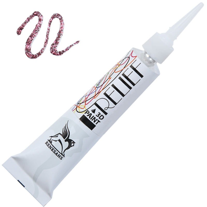 Konturówka brokatowa Renesans Relief Deco' 20 ml - 217 Róż